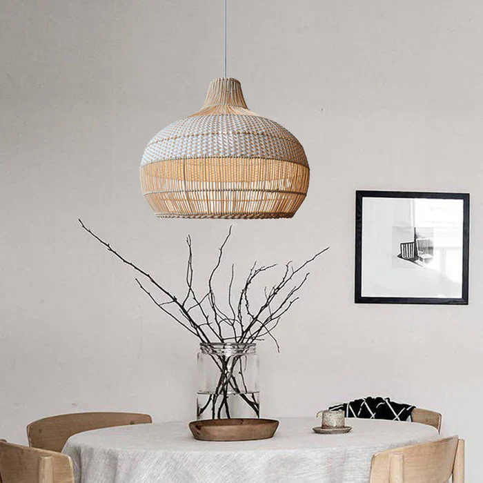 Rattan Kitchen Island Pendant Lighting Wicker Lamp Shade - Image 8