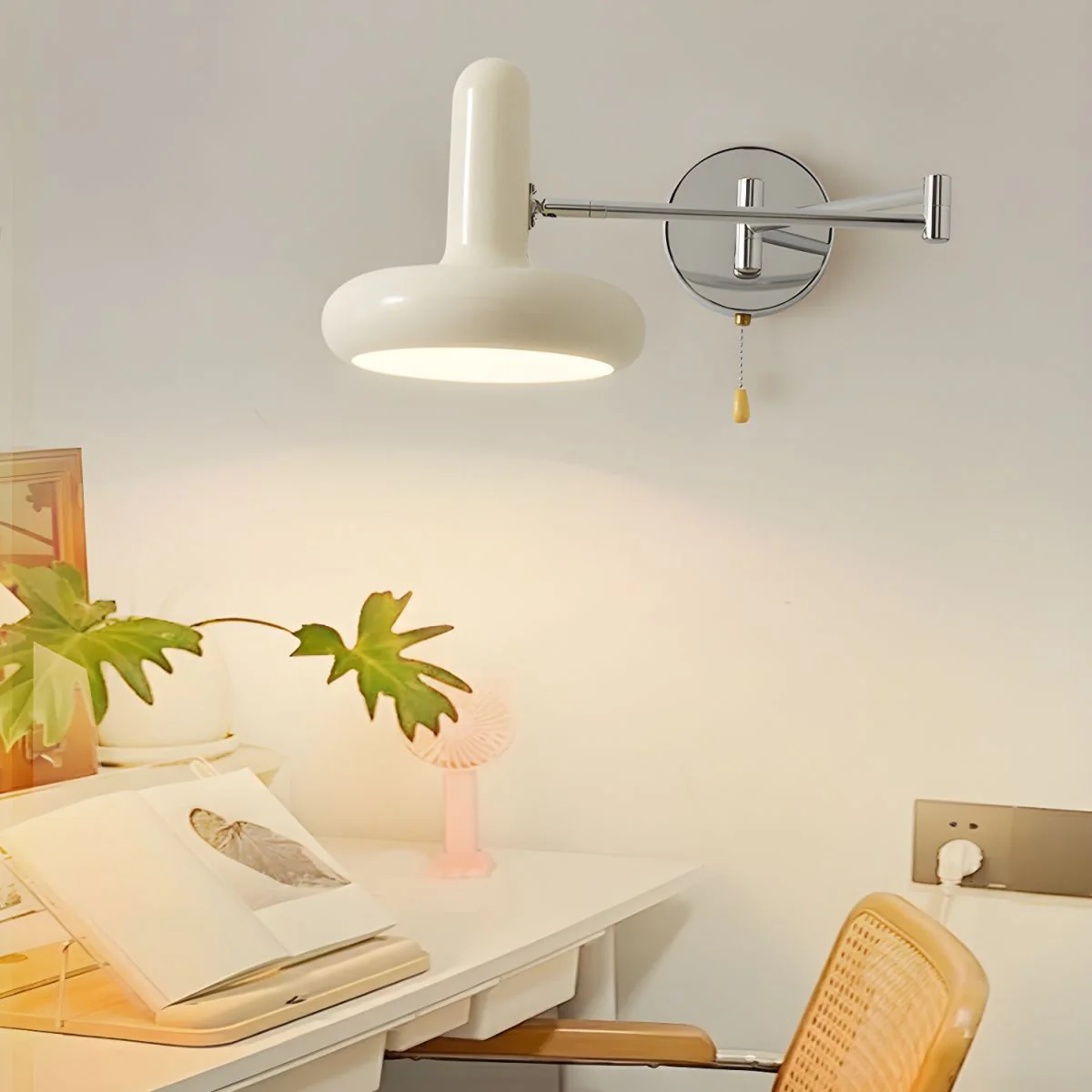 Retro Capsule White Swing Arm Wall Lamp - Image 2