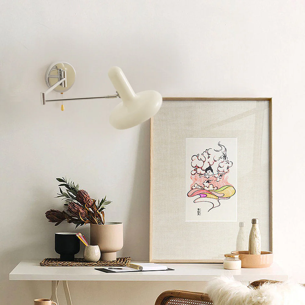Retro Capsule White Swing Arm Wall Lamp - Image 5