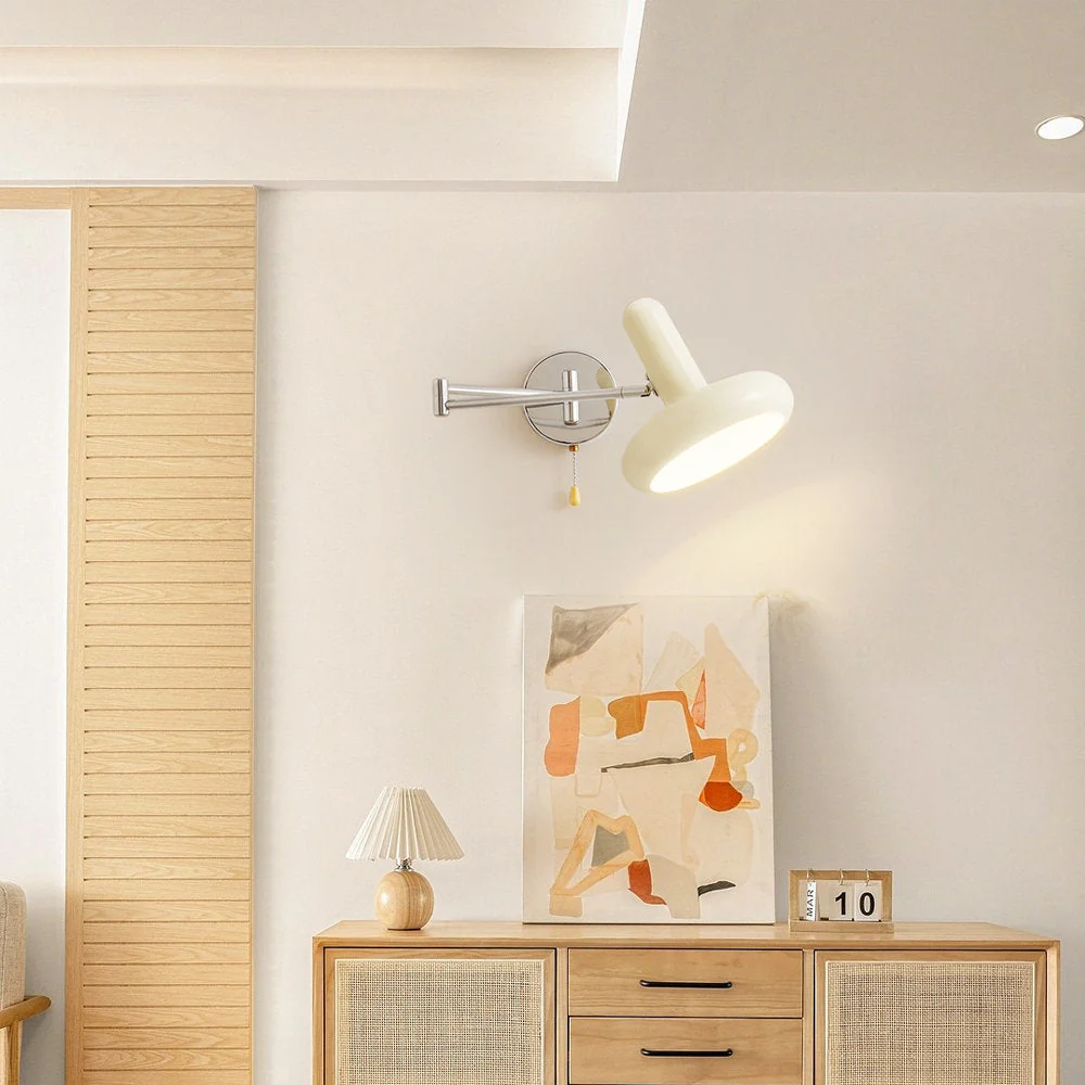Retro Capsule White Swing Arm Wall Lamp - Image 6