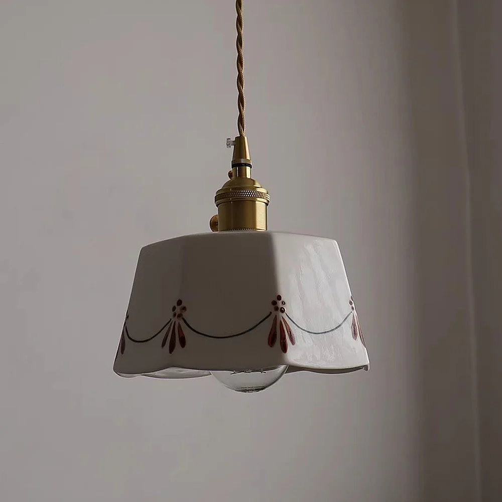 Retro Classic Ceramic White Pendant Light - Image 3
