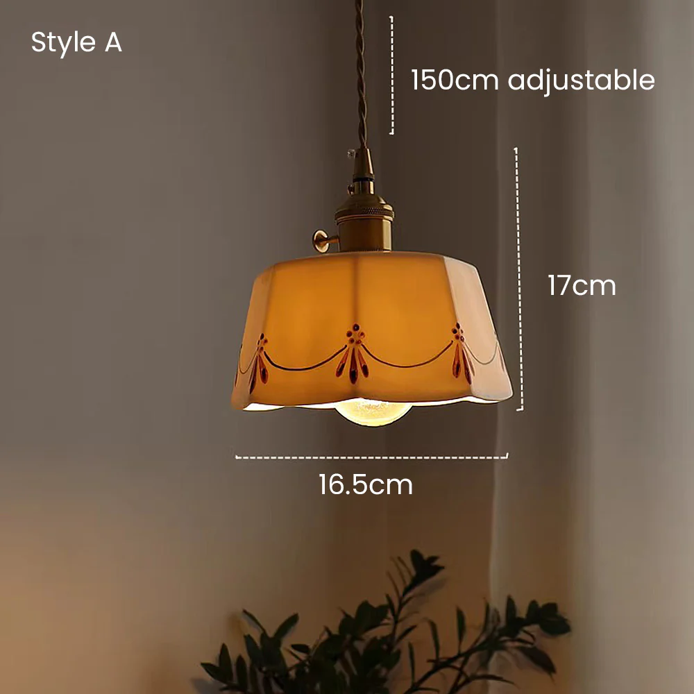 Retro Classic Ceramic White Pendant Light - Image 5