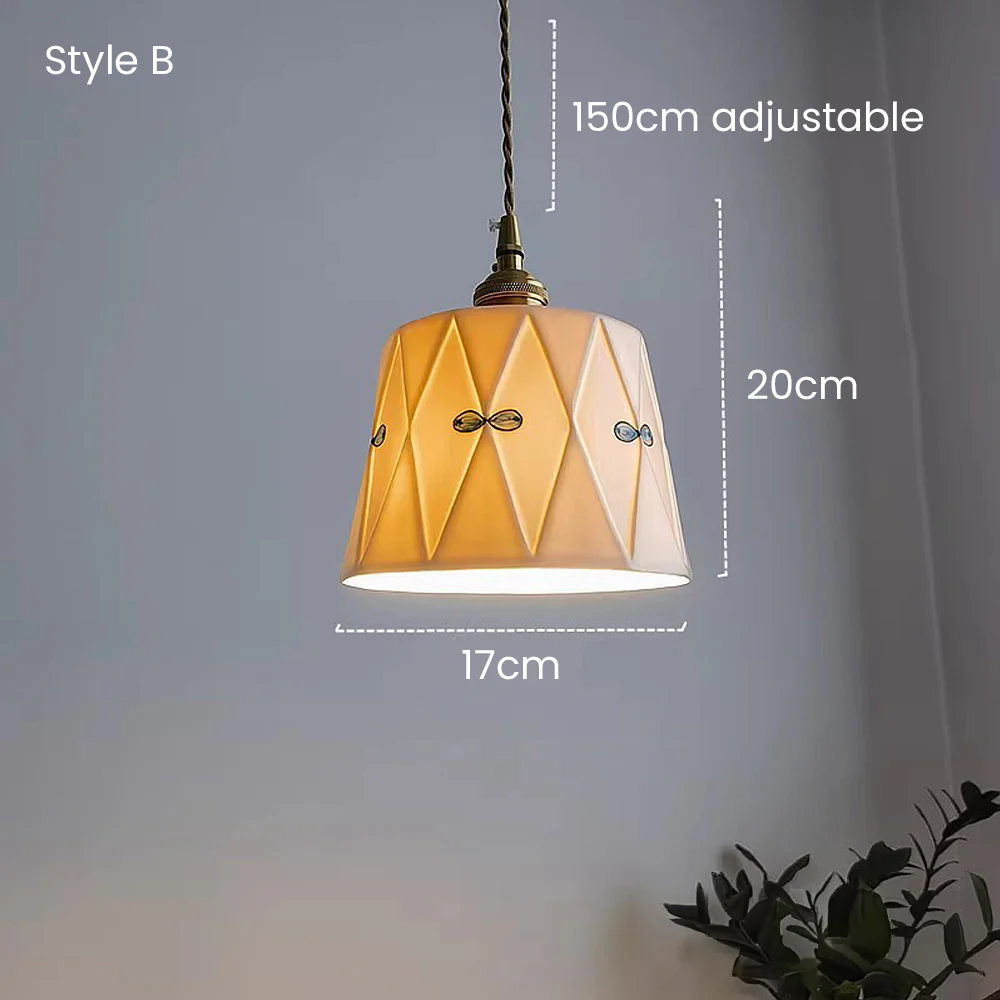 Retro Classic Ceramic White Pendant Light - Image 9