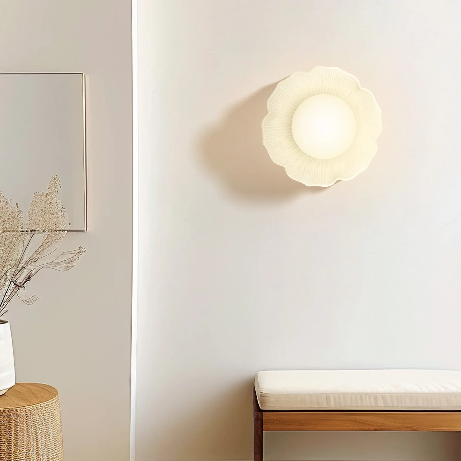 Retro Flower Petal Ceramic Wall Light - Image 4