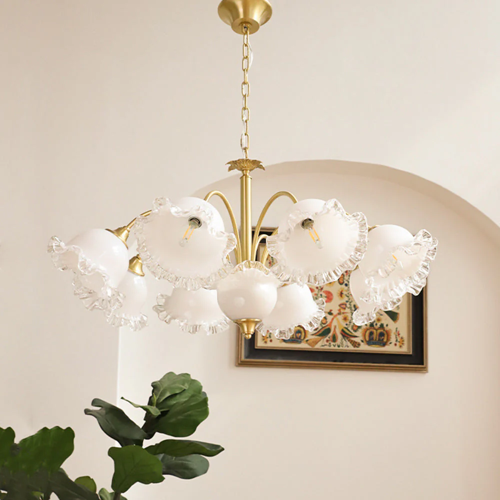 Large Flower Shape Copper Ceiling Chandelier - Image 12