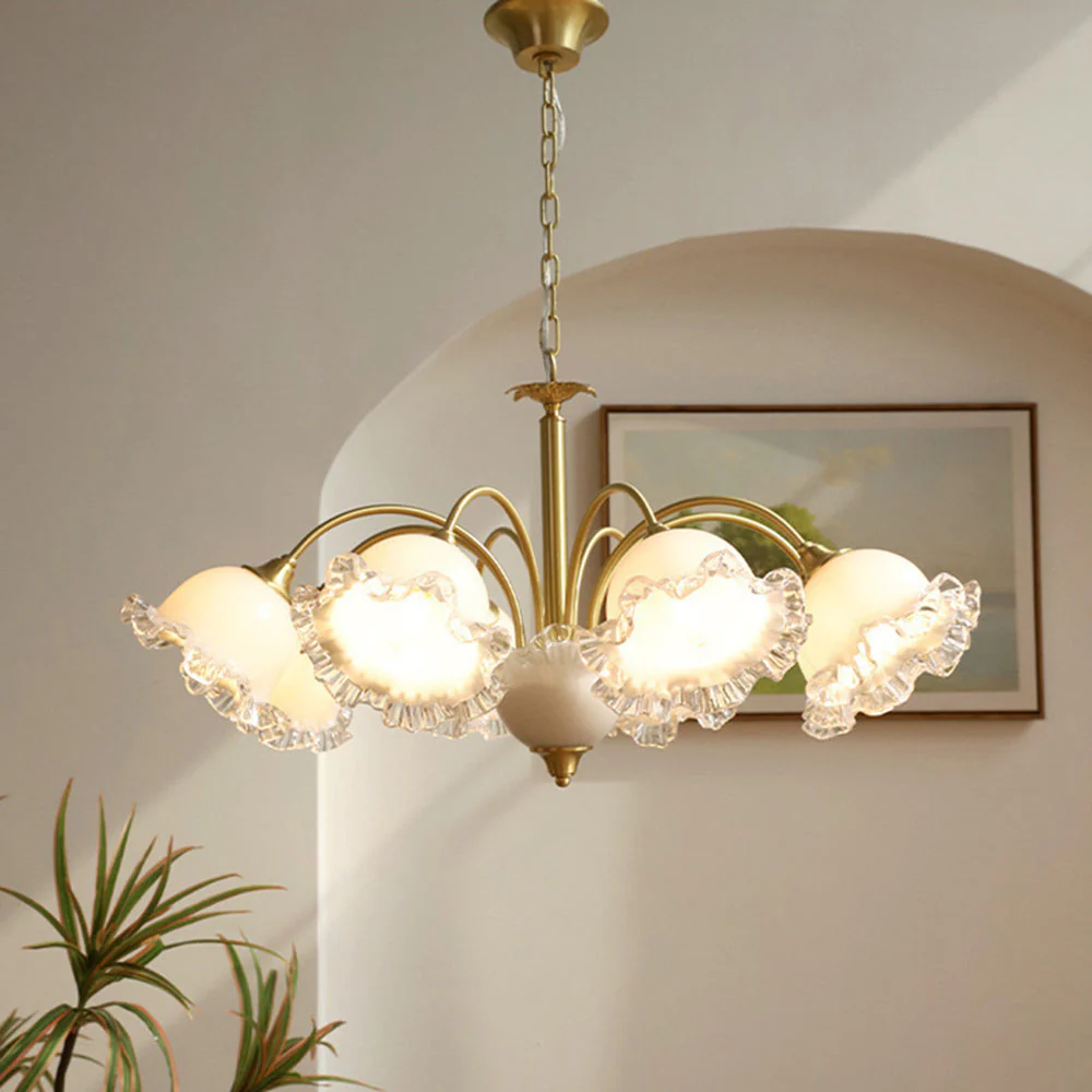 Large Flower Shape Copper Ceiling Chandelier - Image 13