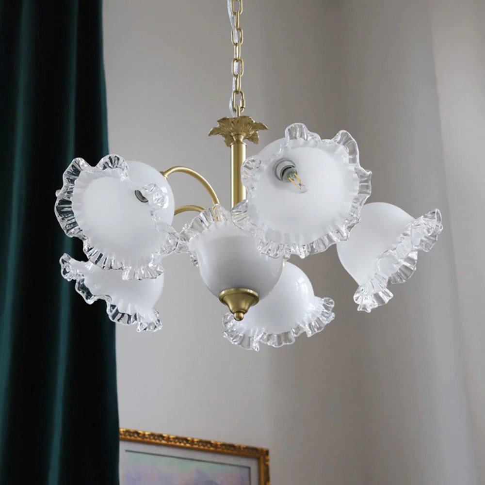 Large Flower Shape Copper Ceiling Chandelier - Image 17