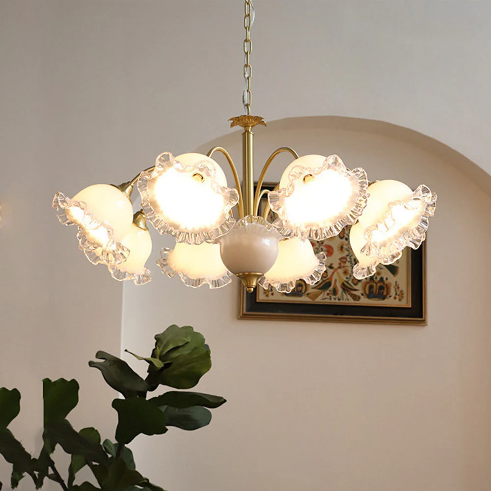 Large Flower Shape Copper Ceiling Chandelier - Image 18