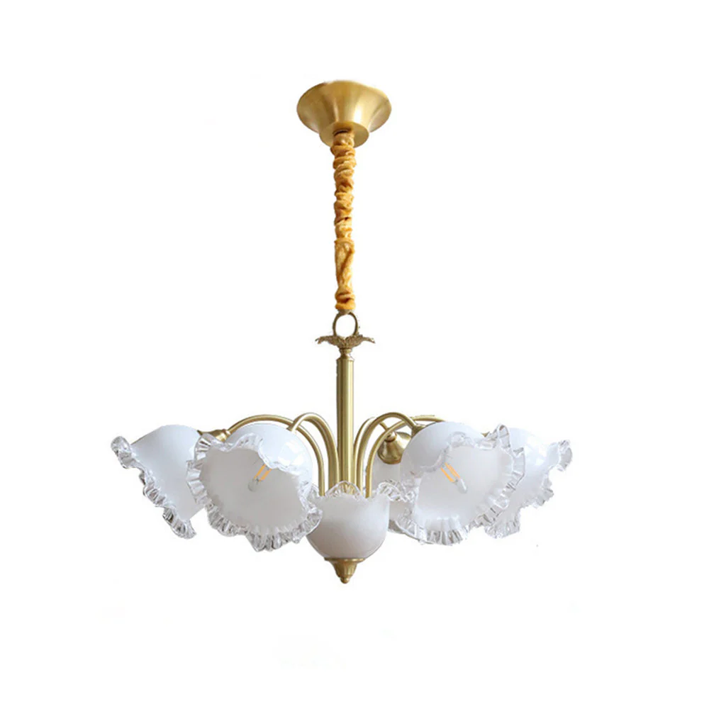 Large Flower Shape Copper Ceiling Chandelier - Image 19