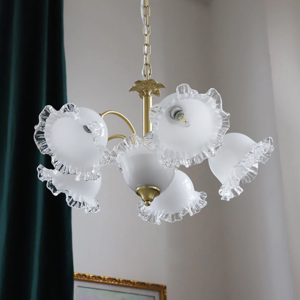 Large Flower Shape Copper Ceiling Chandelier - Image 3