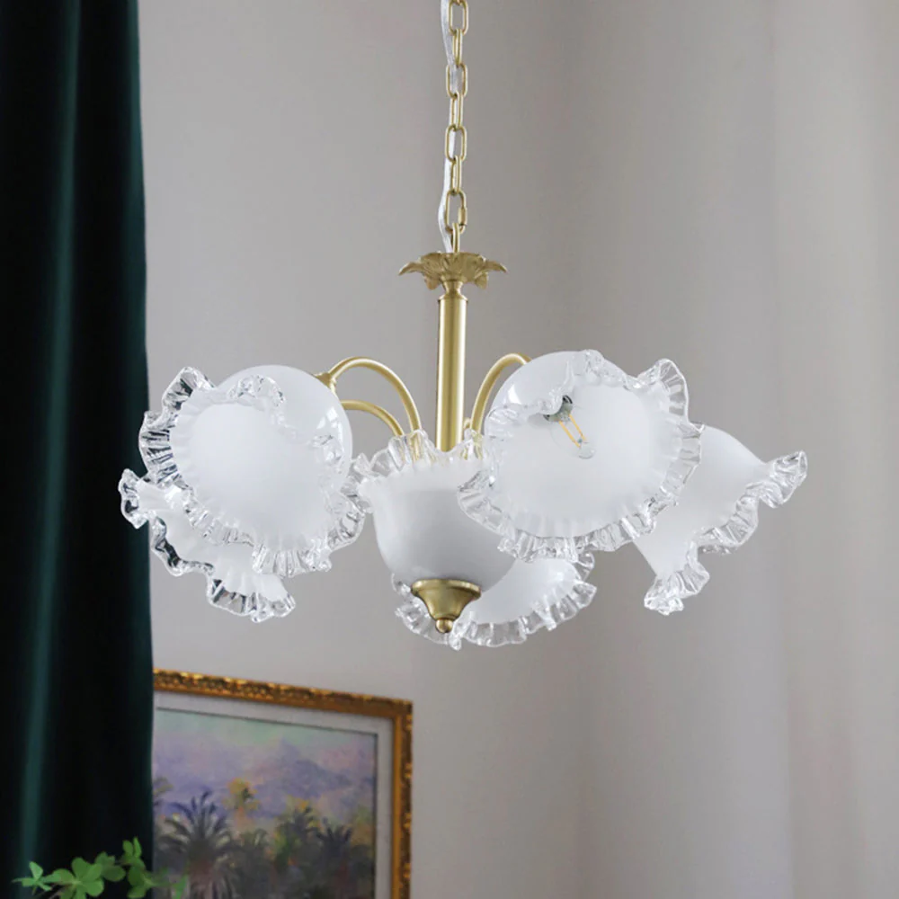 Large Flower Shape Copper Ceiling Chandelier - Image 4