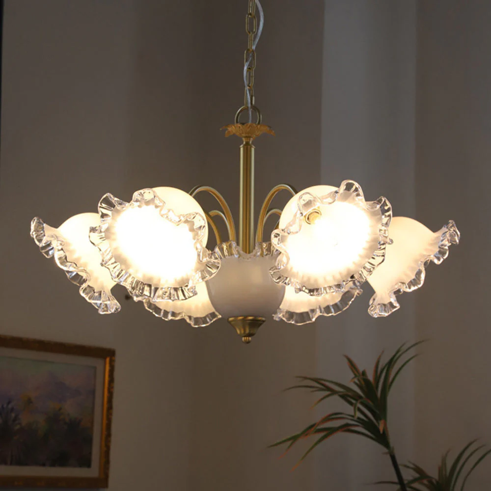 Large Flower Shape Copper Ceiling Chandelier - Image 7