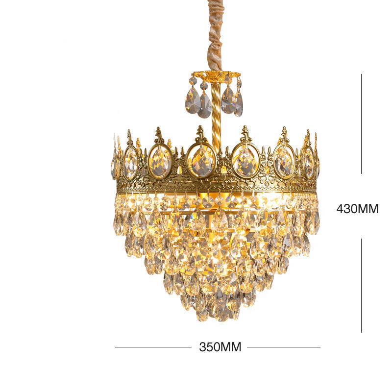 Retro French Gold Crystal Chandelier - Image 7