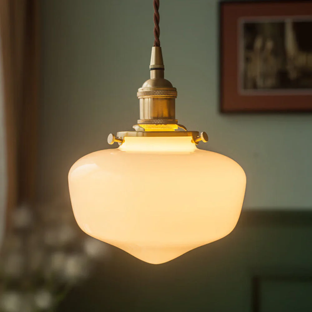 Retro Lantern Glass Pendant Hanging Light - Image 6