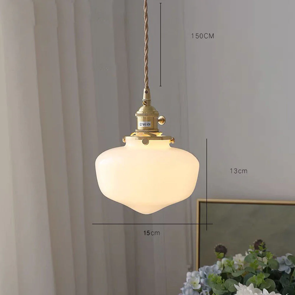 Retro Lantern Glass Pendant Hanging Light - Image 8