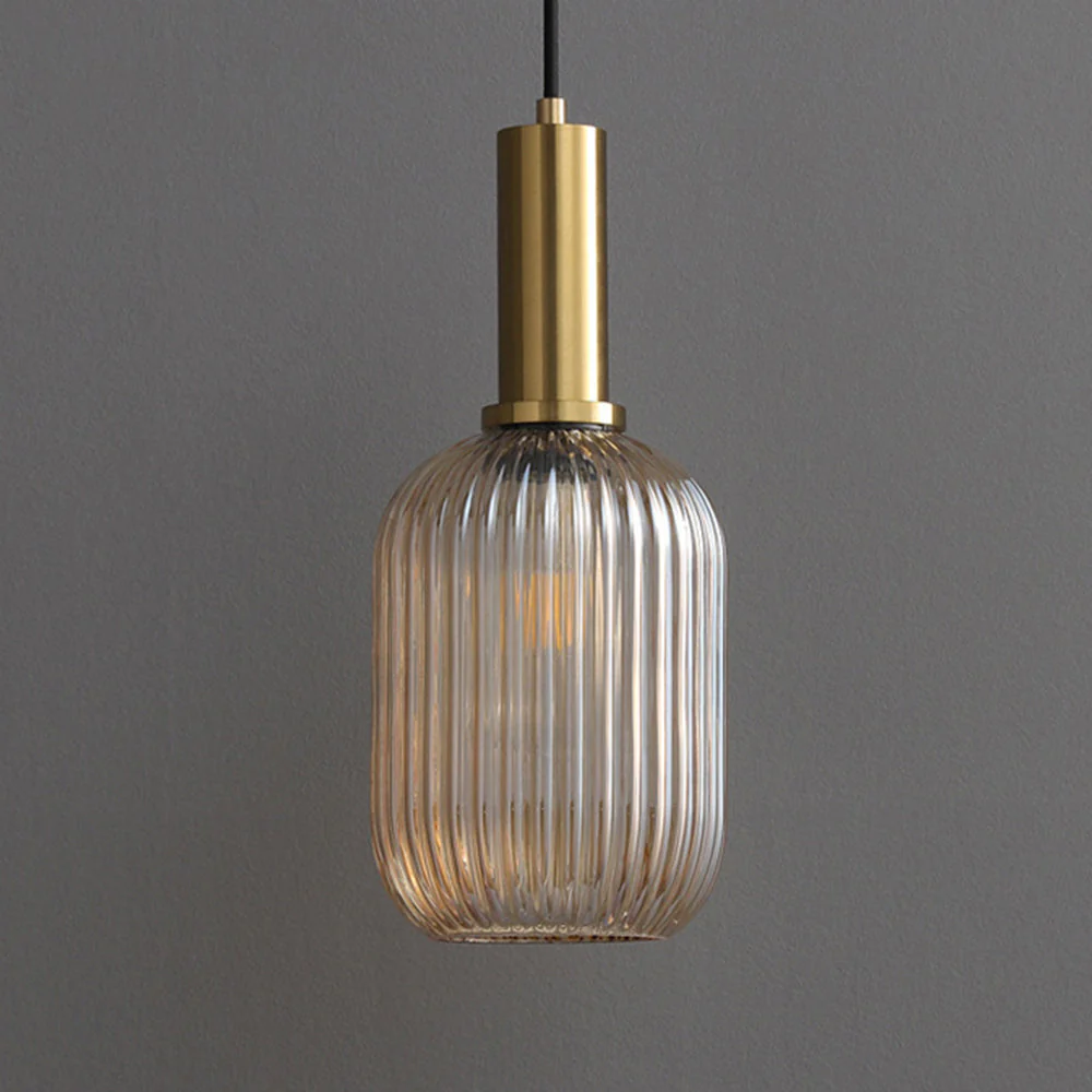 Vintage Stained Glass Lantern Shape Pendant Light - Image 2