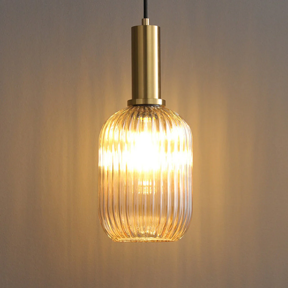 Vintage Stained Glass Lantern Shape Pendant Light - Image 3