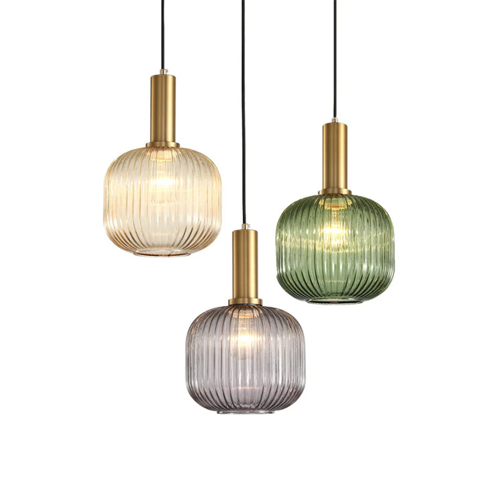 Vintage Stained Glass Lantern Shape Pendant Light - Image 9