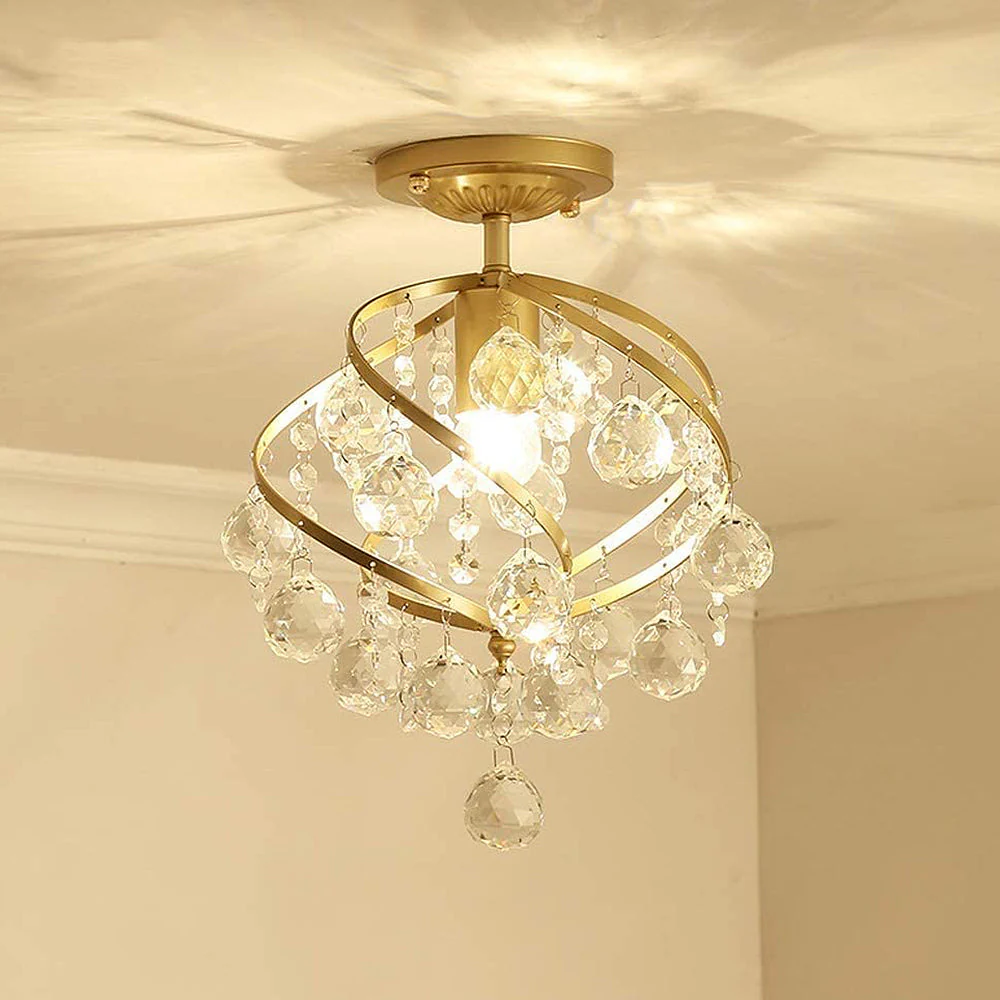 Retro Luxury Glass Spiral Ceiling Light