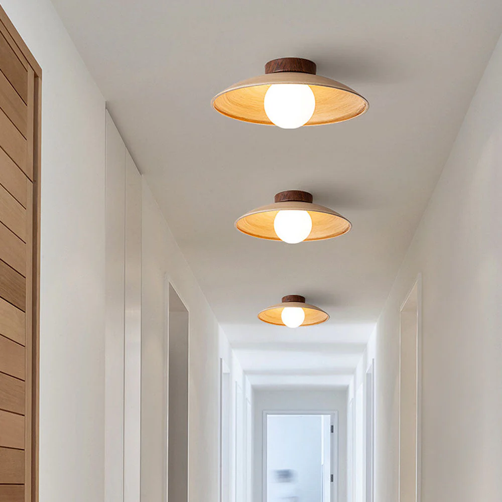 Retro Mini Wood Finish Hallway Ceiling Light - Image 2