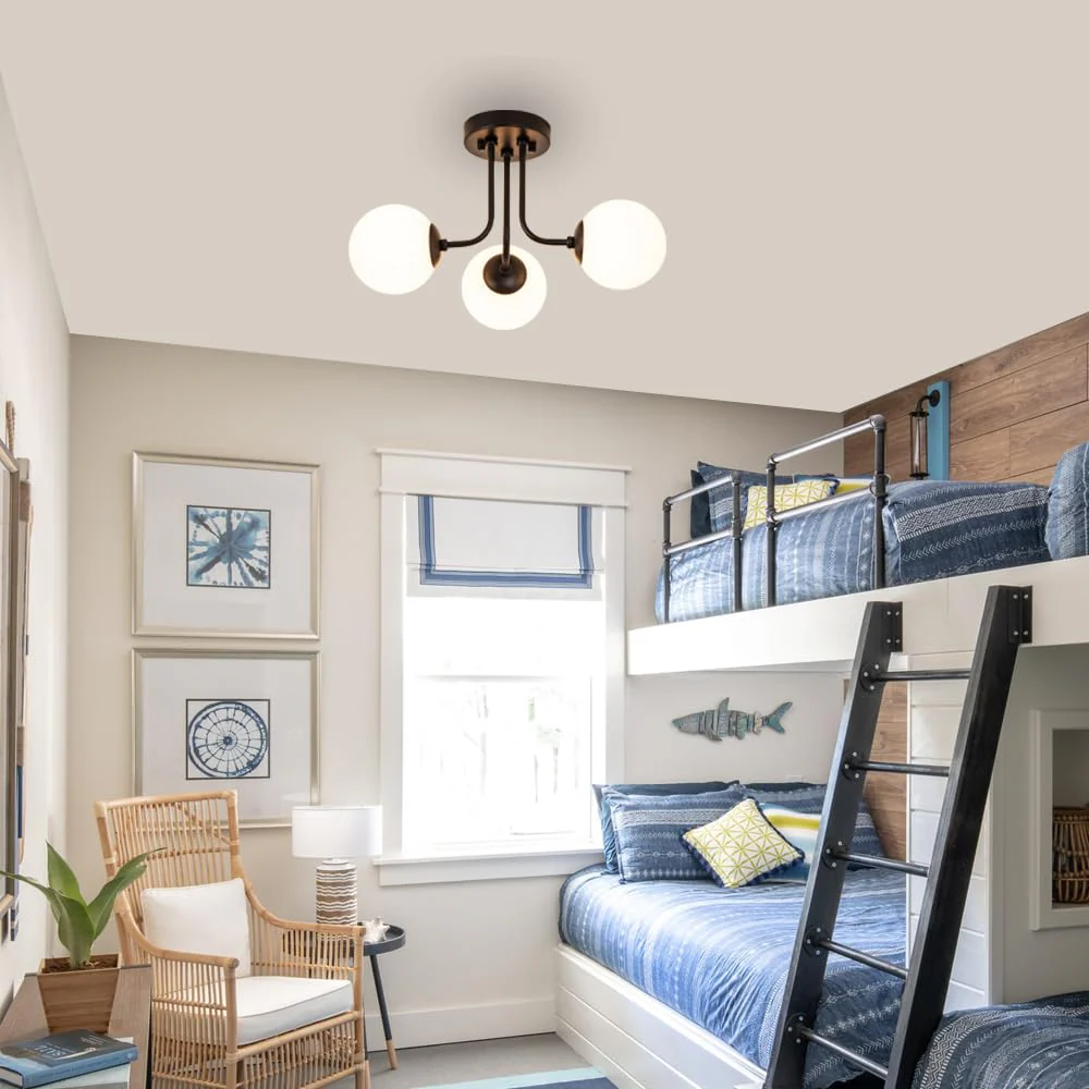 Retro Multi Heads Glass Balls Ceiling Light - Image 3