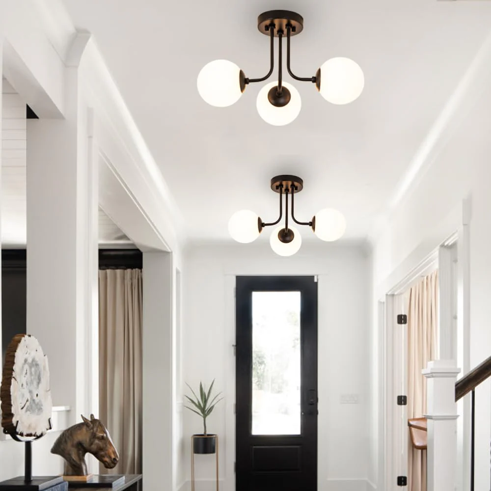 Retro Multi Heads Glass Balls Ceiling Light - Image 4