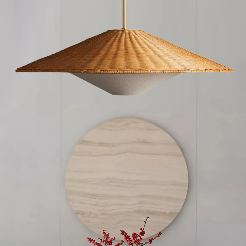 Retro Rattan Handwoven Zen Pendant Light - Image 6