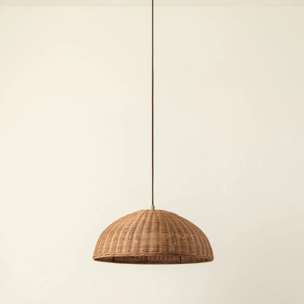 Retro Rattan Dome Pendant Light For Dining Room - Image 3
