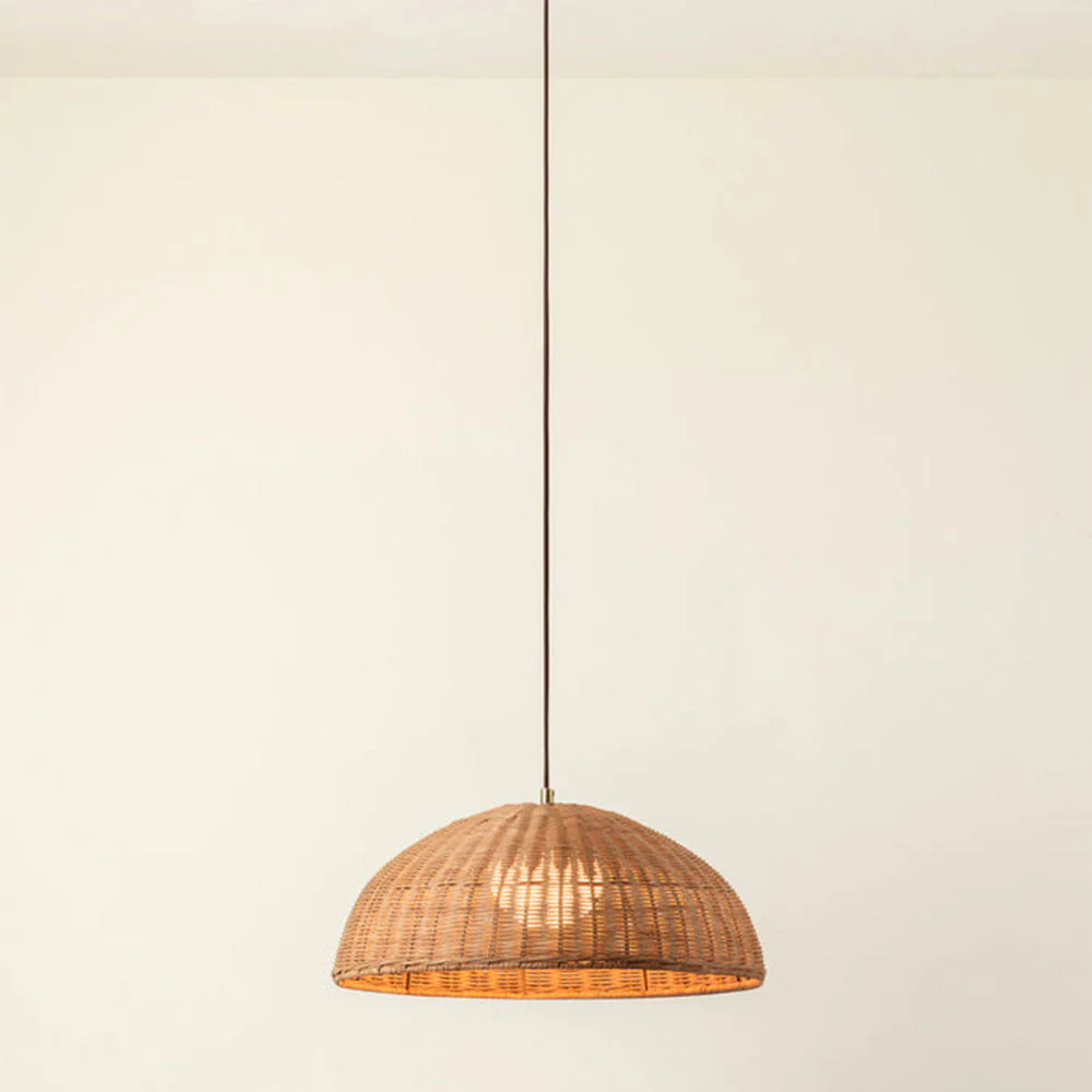 Retro Rattan Dome Pendant Light For Dining Room - Image 4