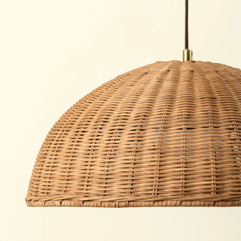 Retro Rattan Dome Pendant Light For Dining Room - Image 6