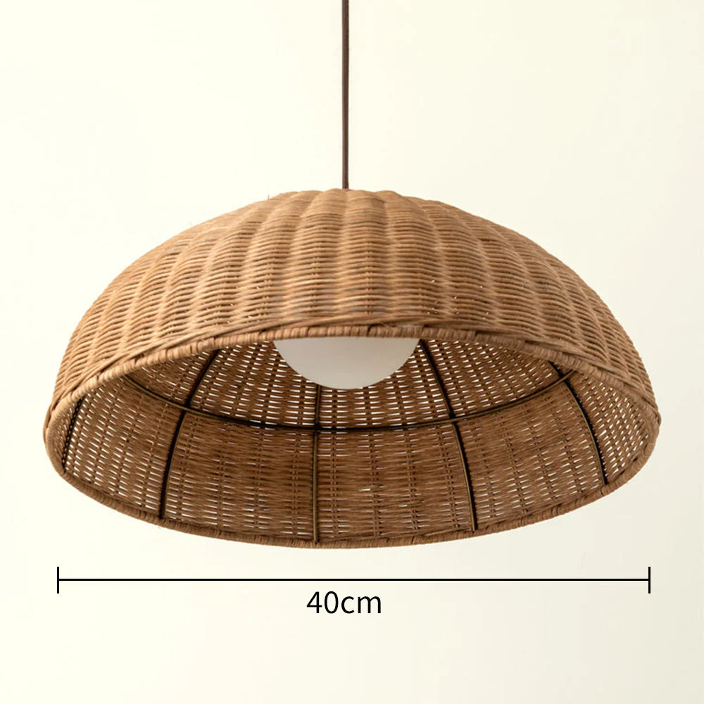 Retro Rattan Dome Pendant Light For Dining Room - Image 8