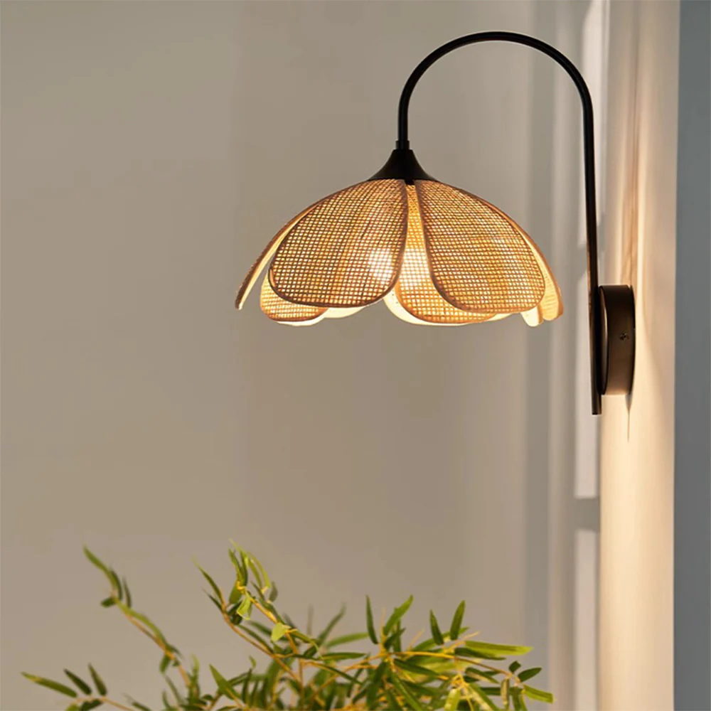 Retro Rattan Vintage Simple Wall Light - Image 3