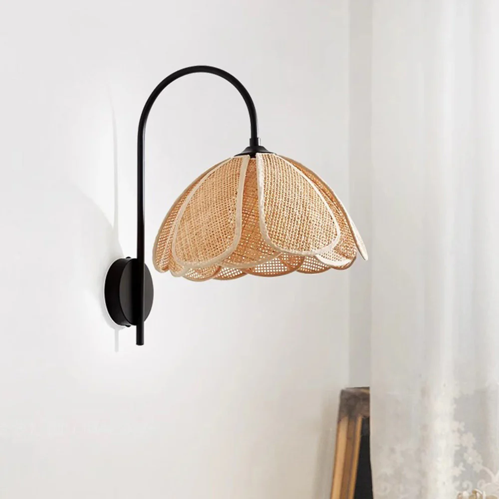 Retro Rattan Vintage Simple Wall Light - Image 7
