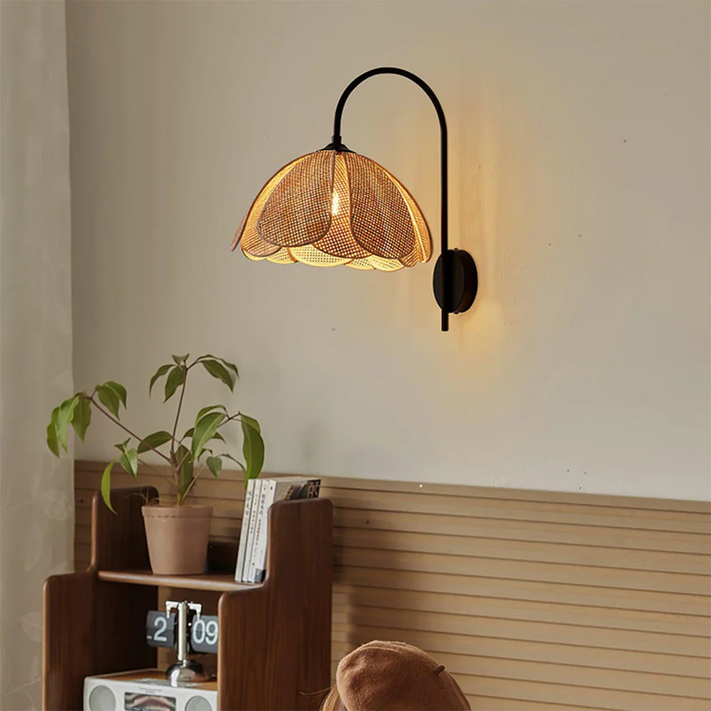 Retro Rattan Vintage Simple Wall Light - Image 8