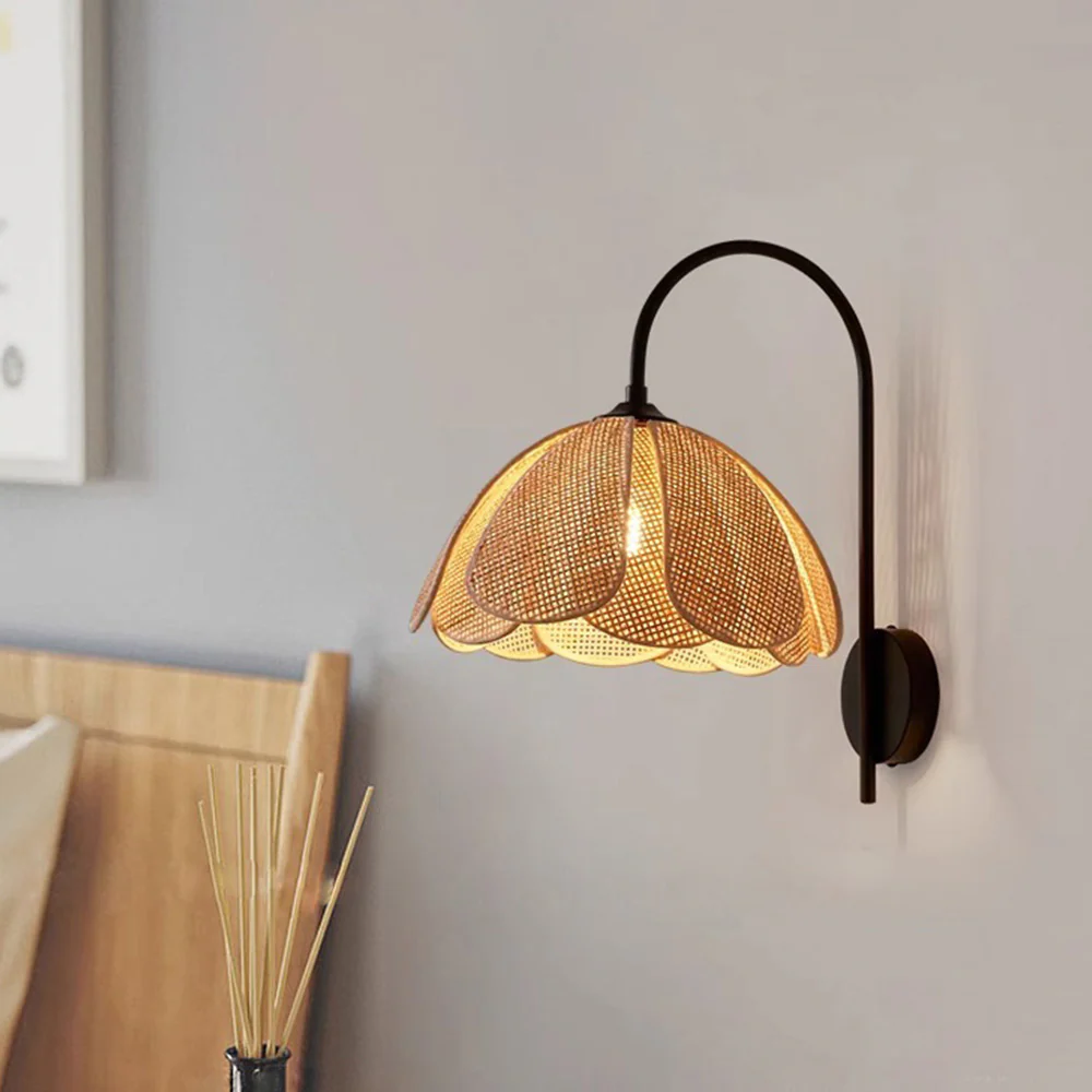 Retro Rattan Vintage Simple Wall Light - Image 9
