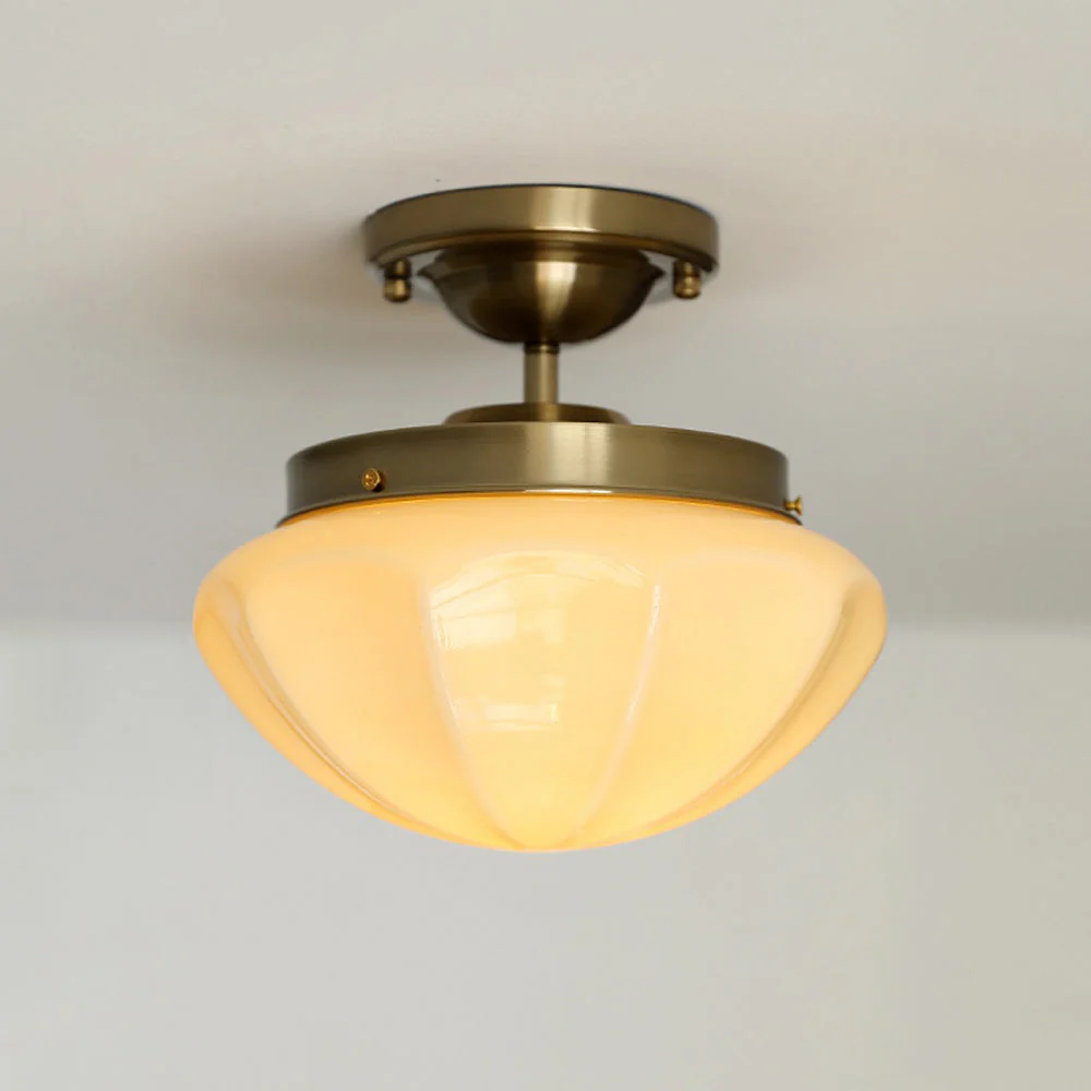 Retro Simple Milky White Hallway Ceiling Light - Image 2