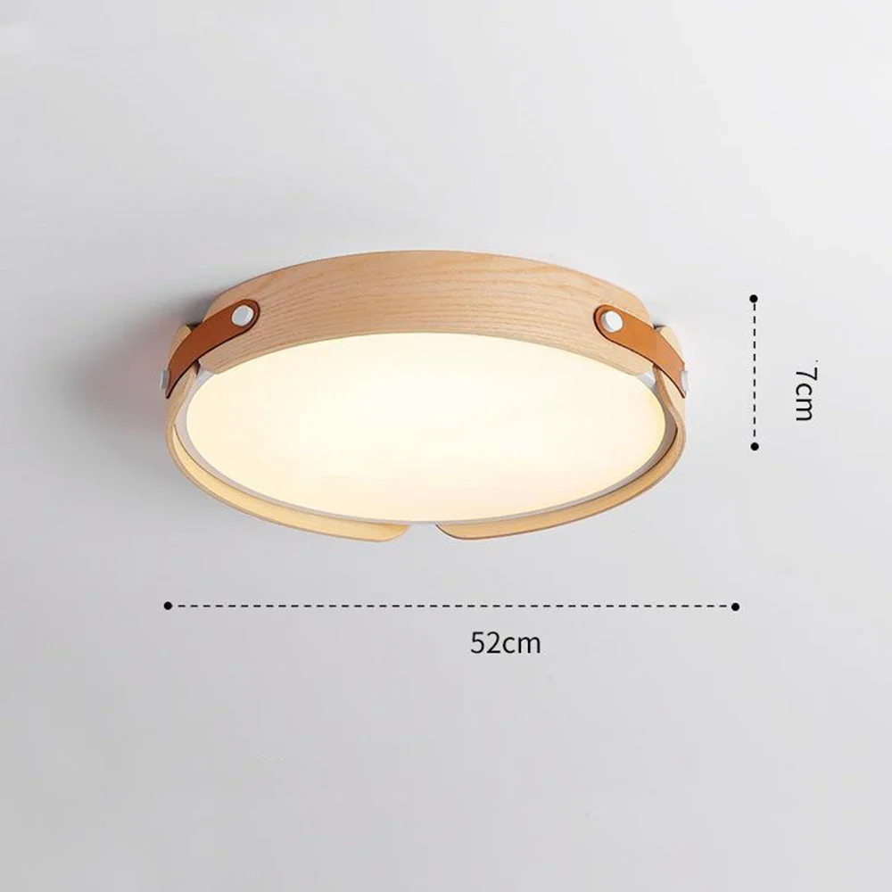 Retro Simple Round Wood Ceiling Lamp - Image 10