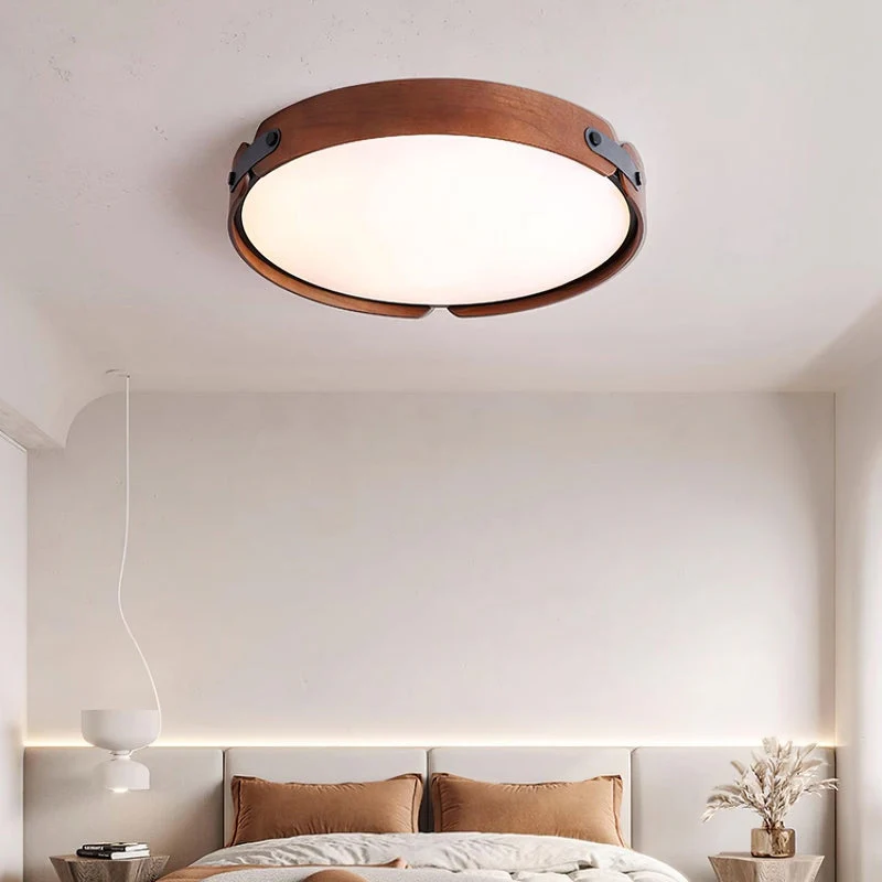Retro Simple Round Wood Ceiling Lamp - Image 13