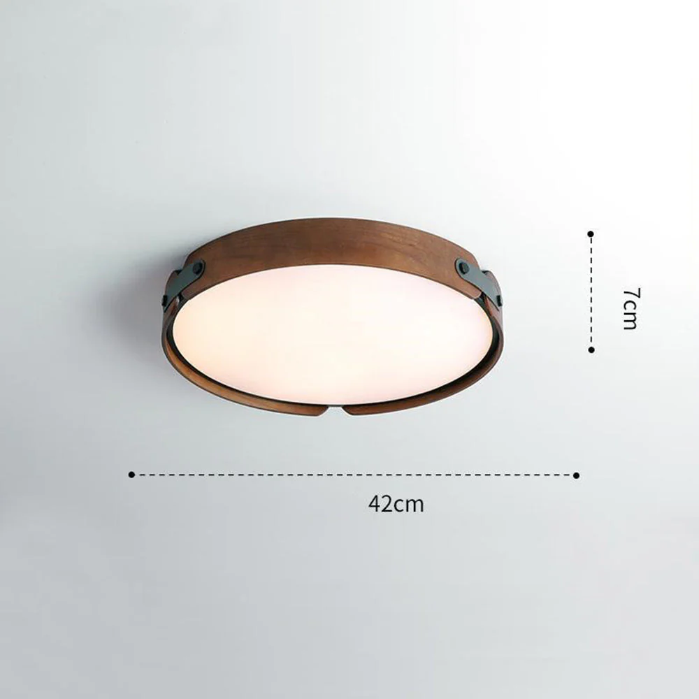 Retro Simple Round Wood Ceiling Lamp - Image 18