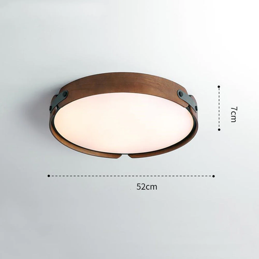 Retro Simple Round Wood Ceiling Lamp - Image 19