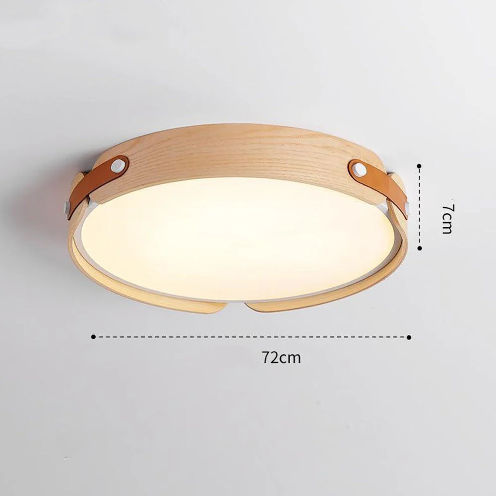 Retro Simple Round Wood Ceiling Lamp - Image 9