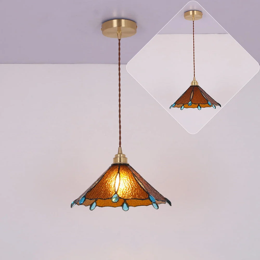 Retro Stained Glass Tiffany Pendant Light - Image 10