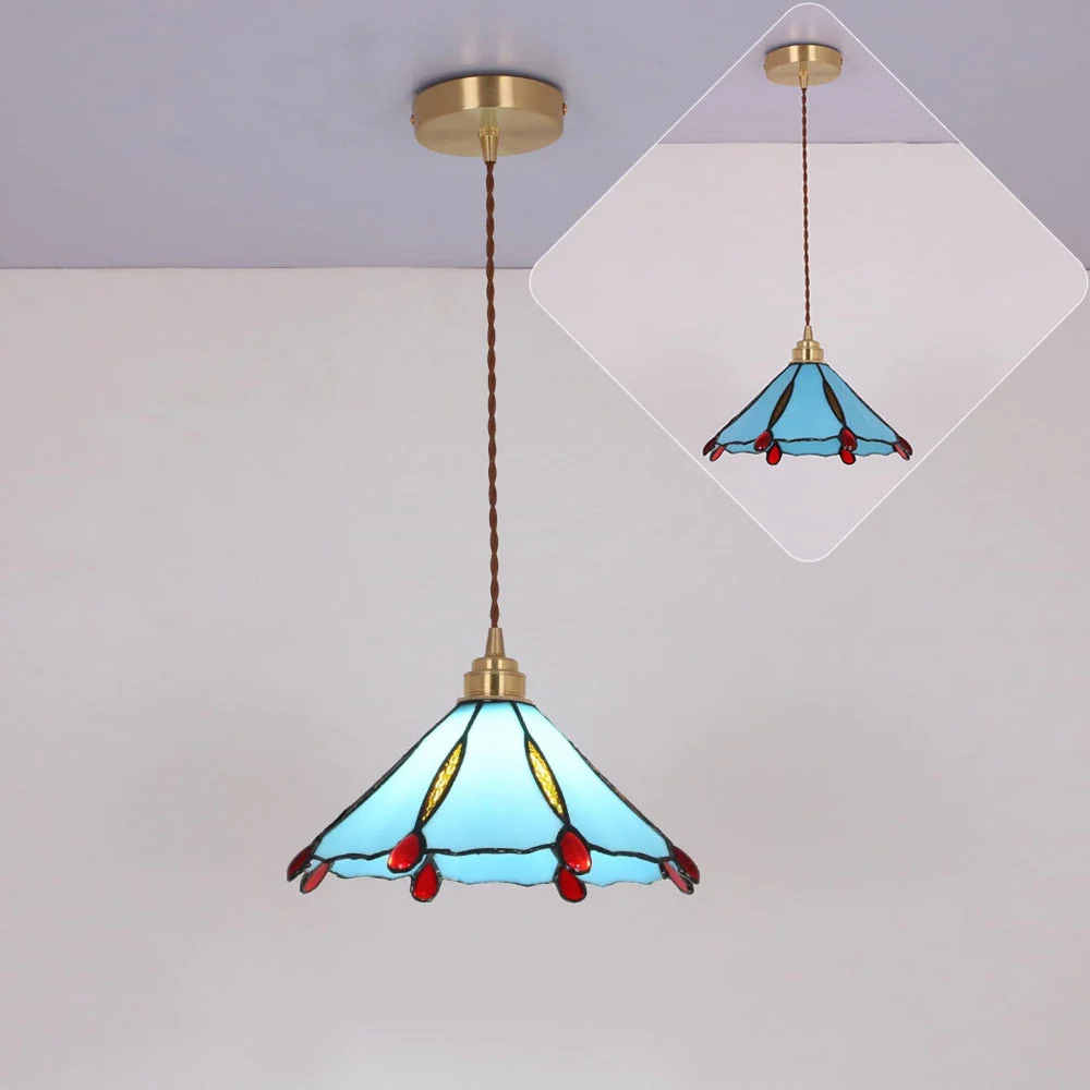 Retro Stained Glass Tiffany Pendant Light - Image 11