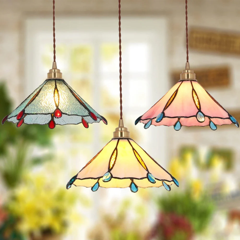 Retro Stained Glass Tiffany Pendant Light - Image 4