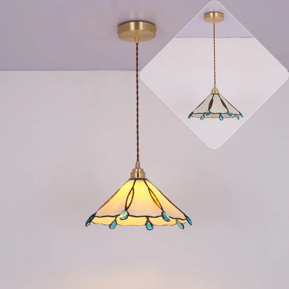 Retro Stained Glass Tiffany Pendant Light - Image 6