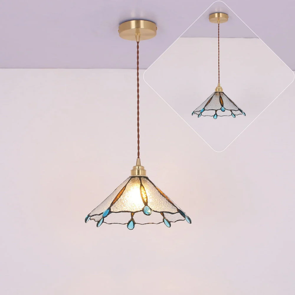 Retro Stained Glass Tiffany Pendant Light - Image 7