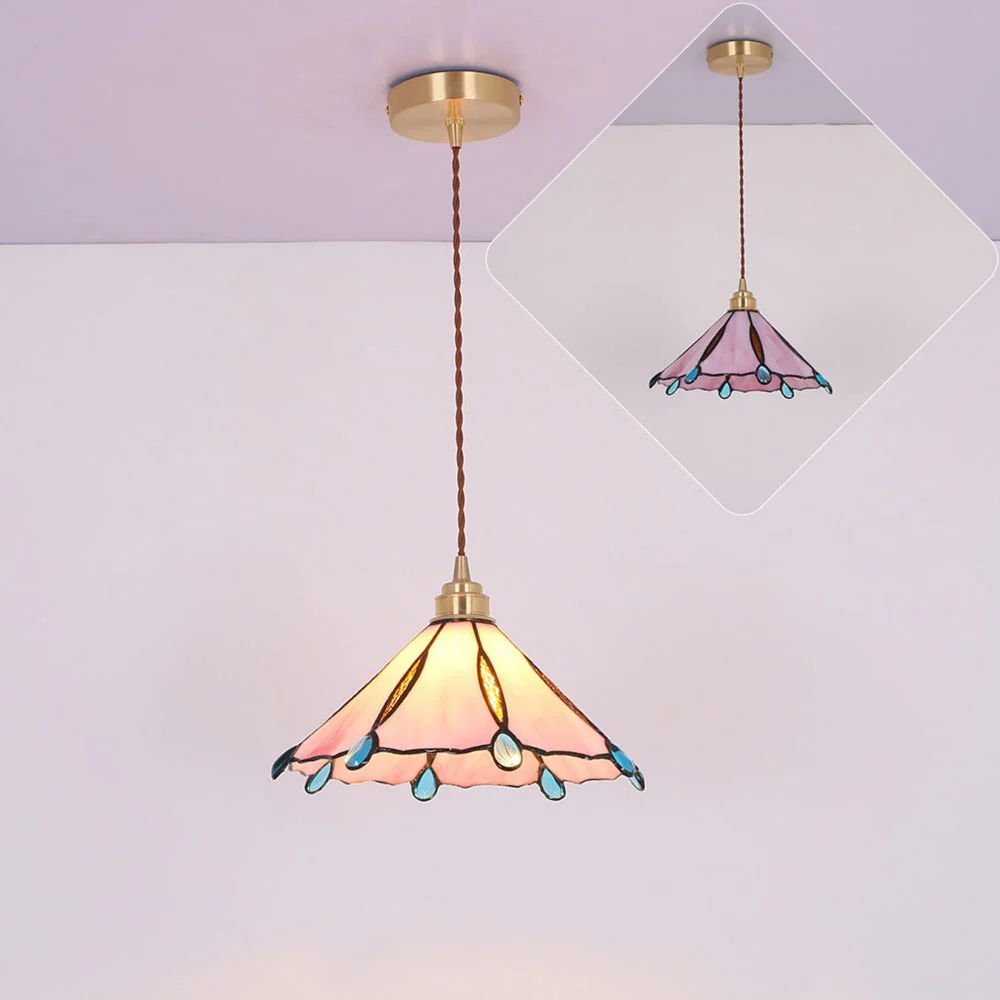 Retro Stained Glass Tiffany Pendant Light - Image 9