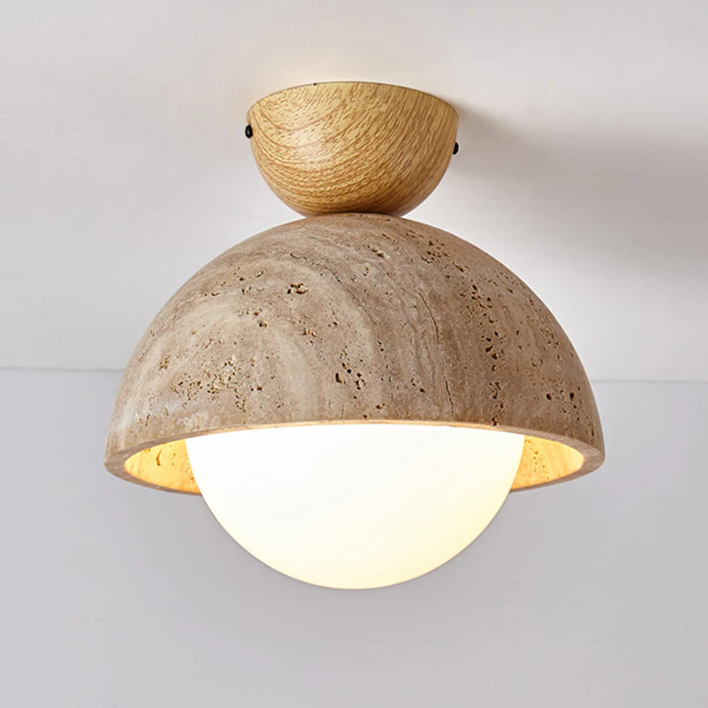 Retro Stone Industrial Yellow Ceiling Light - Image 5