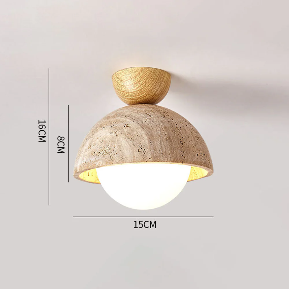 Retro Stone Industrial Yellow Ceiling Light - Image 6