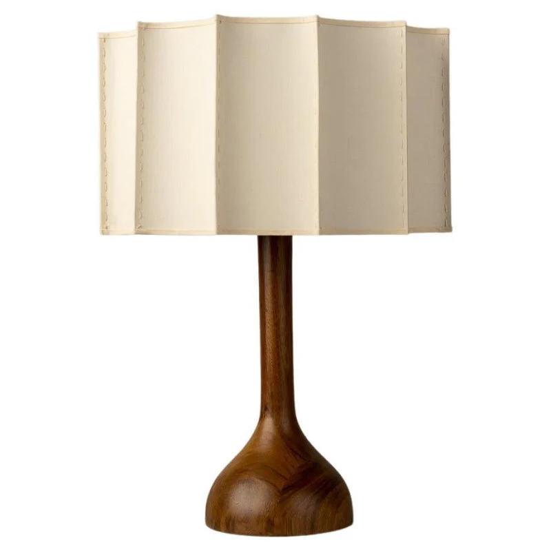 Retro Walnut Fabric Table Lamp - Image 3